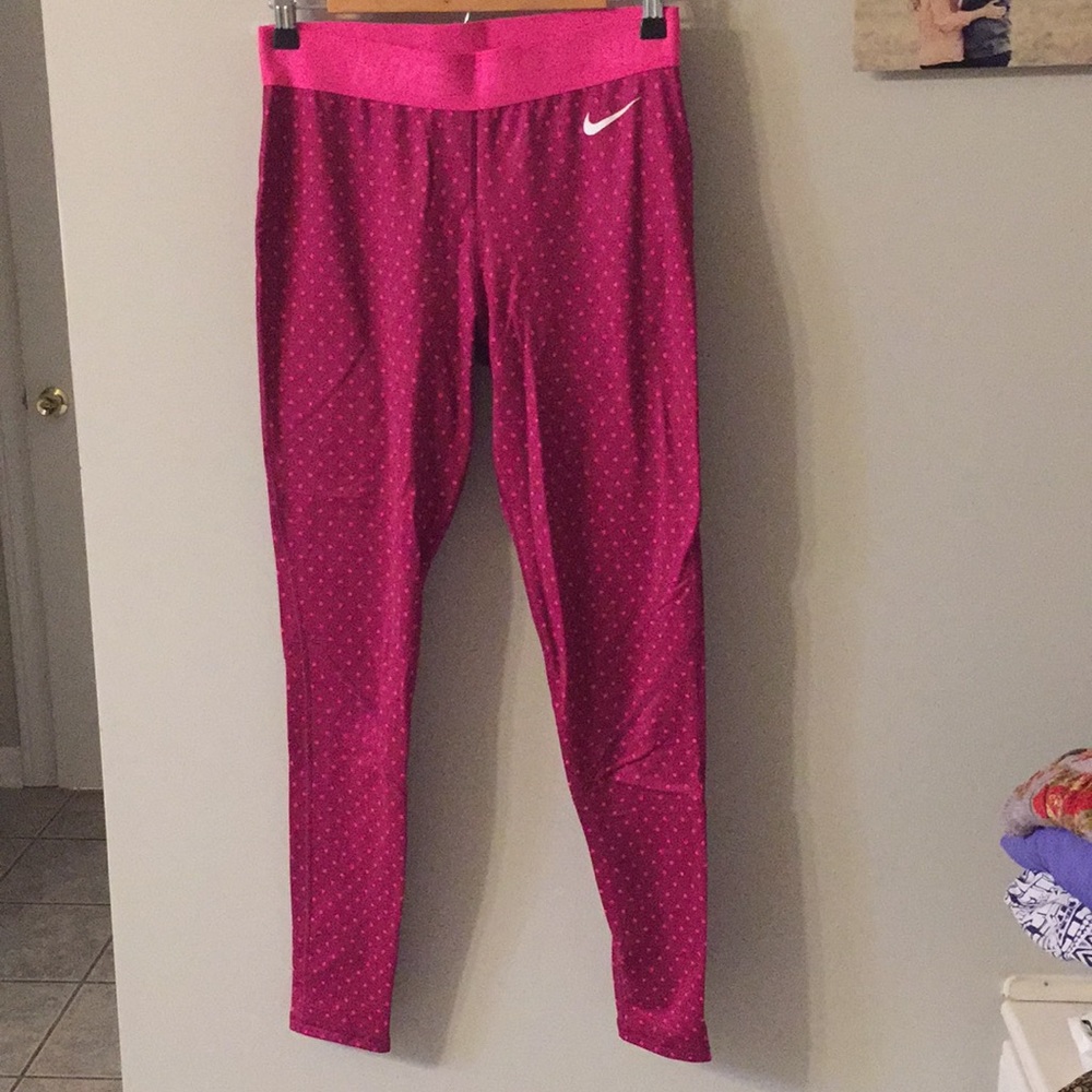 Nike Pro Dri-fit Pink Polka Dotted Tights